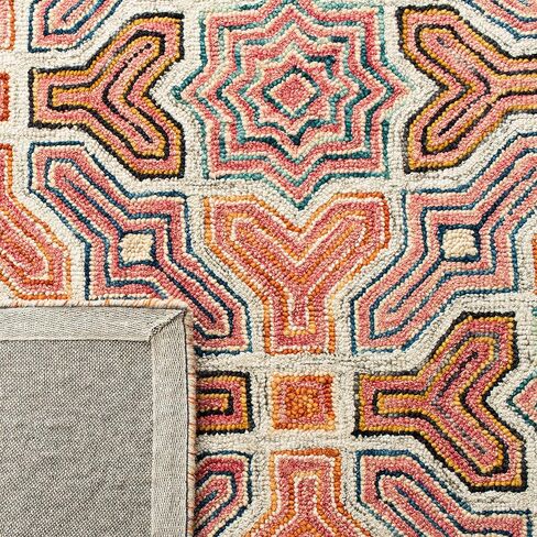 SAFAVIEH Aspen Collection Runner Rug - 2'3" x 8', Pink & Orange, Handmade Boho Wool, Ideal for High Traffic Areas in Living Room, Bedroom (APN260U) in Saudi Arabia
