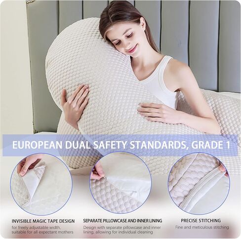 taynoes Pregnancy Pillows Cooling for Sleeping, Maternity Pillows, Detachable and Adjustable Double-Sided Support for Pregnant Women Back, Belly, Stomach,Hip Pregnancy Must Haves (Coffee) in Kuwait