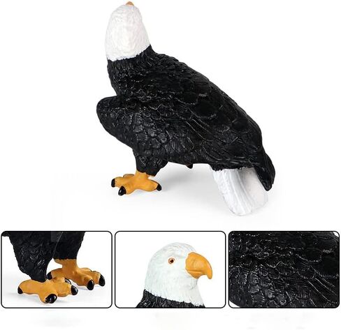 تمثال نسر اصلع بلاستيكي صغير من 3 قطع، تمثال نسر الحياة البرية لتزيين الكيك المنزلي ولوازم الحفلات وهدايا عيد الميلاد in Kuwait