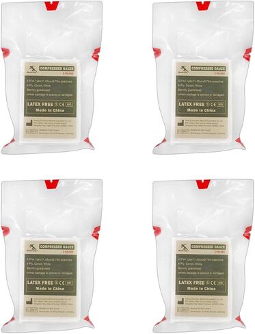 4.5" x 4.1 Yards Compressed Sterile Gauze, for Home Basic First Aid, Medical and IFAK Tactical Emergency (2pack) in Saudi Arabia