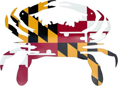 Maryland Flag Crab Décor, MD Crab Metal Wall Art, Novelty Maryland Gifts, Home Decoration for Indoor Outdoor (12 Inch) in Kuwait