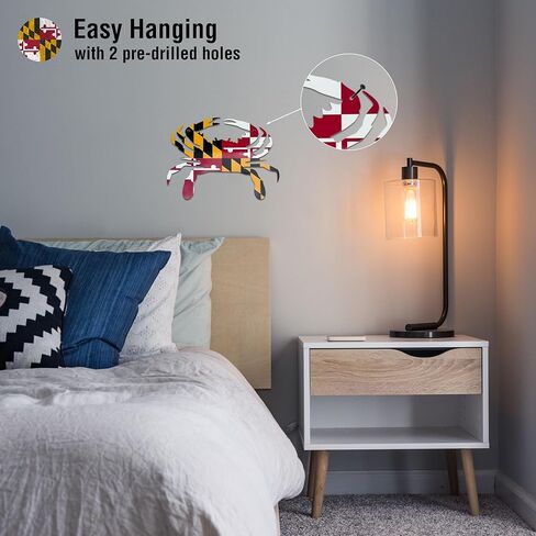 Maryland Flag Crab Décor, MD Crab Metal Wall Art, Novelty Maryland Gifts, Home Decoration for Indoor Outdoor (12 Inch) in Kuwait