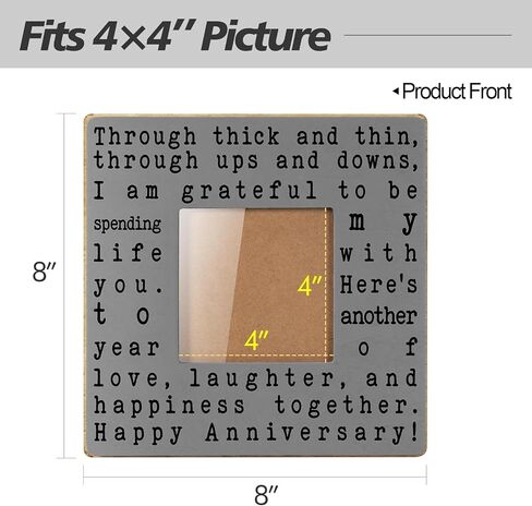thygiftree هدايا الزفاف الذكرى السنوية للنساء والرجال، هدايا رومانسية سعيدة للذكرى السنوية لزوج الزوجة، هدايا الزفاف الأولى والأربعين والخمسين لزوج الزوجة، إطار صورة رمادي in Kuwait