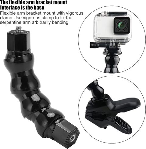 Jaws Flex Clamp Mount، دعامة ذراع كاميرا أحادية مرنة معقوفة لملحقات التصوير الفوتوغرافي للكاميرا الرياضية، حامل كاميرا رياضية مع فتحة لولبية 1/4 بوصة - 4 أقسام in Kuwait