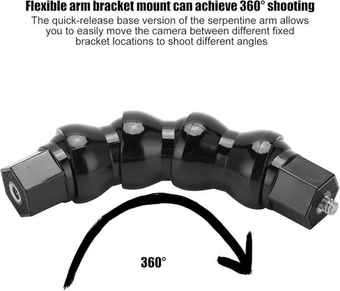 Jaws Flex Clamp Mount، دعامة ذراع كاميرا أحادية مرنة معقوفة لملحقات التصوير الفوتوغرافي للكاميرا الرياضية، حامل كاميرا رياضية مع فتحة لولبية 1/4 بوصة - 4 أقسام in Kuwait
