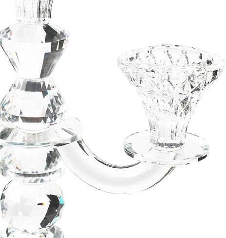 Glass Candle Holders, 3-Armed Crystal Candlesticks (8.5 x 10 x 3.5 In) in Saudi Arabia