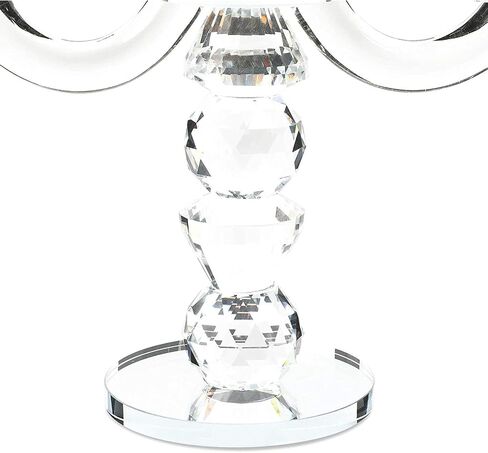 Glass Candle Holders, 3-Armed Crystal Candlesticks (8.5 x 10 x 3.5 In) in Saudi Arabia