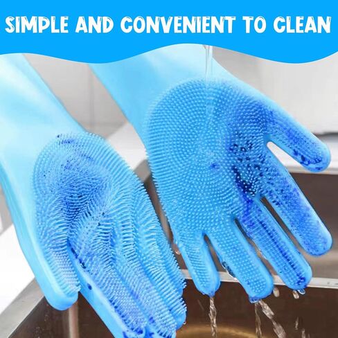 Pet Washing Gloves - Dog and Cat Shampoo Bathing Gloves, High Density Bristles Washing Brush, Heat Resistant Cleaning Gloves, Gentel Grooming and Massage Scrubber for Dogs, Cats, Horses, and Rabbits in Saudi Arabia