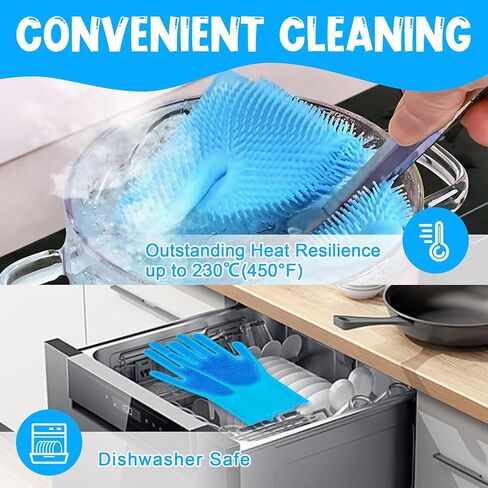 Pet Washing Gloves - Dog and Cat Shampoo Bathing Gloves, High Density Bristles Washing Brush, Heat Resistant Cleaning Gloves, Gentel Grooming and Massage Scrubber for Dogs, Cats, Horses, and Rabbits in Saudi Arabia