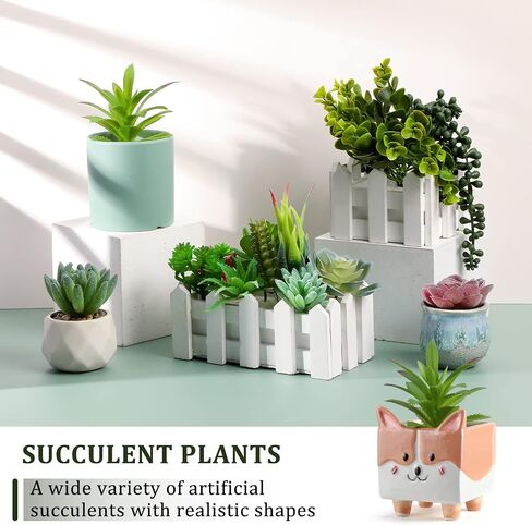 Therwen 32 Pcs Fake Succulents Plants Artificial Realistic Faux Succulents Fake Plant Artificial Plant Home Decor for Outdoor Indoor Garden Office in Saudi Arabia