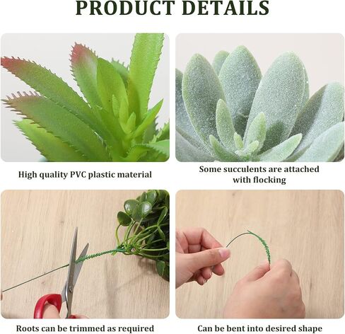 Therwen 32 Pcs Fake Succulents Plants Artificial Realistic Faux Succulents Fake Plant Artificial Plant Home Decor for Outdoor Indoor Garden Office in Saudi Arabia