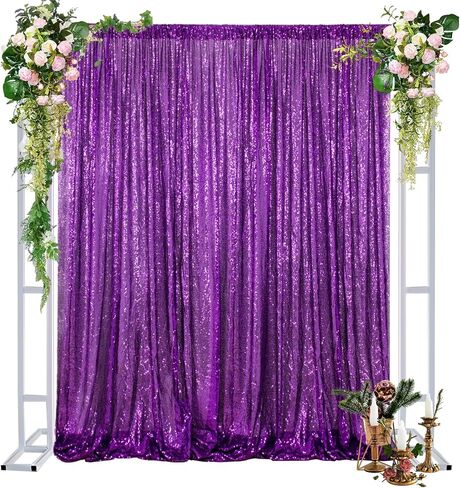 DUOBAO Sequin Backdrop Curtain 4FTx7FT Colorful Green Glitter Sequin Backdrop Wedding Ceremony Backdrop Sequin Shimmer Wall Background Baby Shower Background (4FTx7FT, Colorful Green) in Saudi Arabia