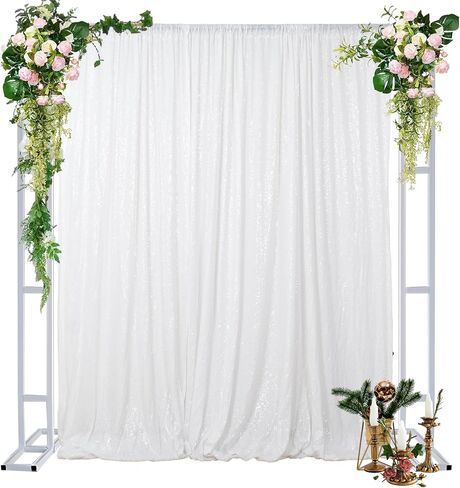 DUOBAO Sequin Backdrop Curtain 4FTx7FT Colorful Green Glitter Sequin Backdrop Wedding Ceremony Backdrop Sequin Shimmer Wall Background Baby Shower Background (4FTx7FT, Colorful Green) in Saudi Arabia