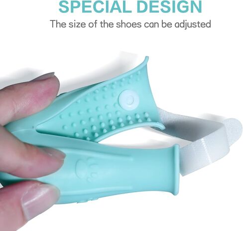 4 قطع من احذية القطط المضادة للخدش للقطط، اغطية اقدام القطط المطاطية القابلة للتعديل لحماية مخالب القطط بمقاسات مختلفة للعناية بالقطط والاستحمام والحلاقة in Kuwait