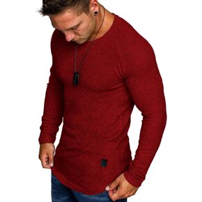 Comdecevis Men's Muscle Fitted T Shirt Gym Workout Athletic Long Sleeves Tee Stretch Compression Shirts for Men