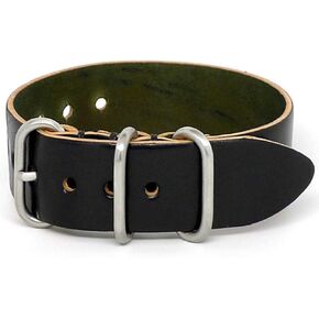 Da Luca MADE IN USA Shell Cordovan 1 Piece Military Watch Strap (Matte Buckle) 18mm 20mm 22mm 24mm 26mm