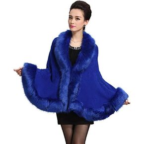 Roniky Women Luxury Bridal Faux Fur Shawl Wraps Cloak Coat Sweater Cape in Saudi Arabia