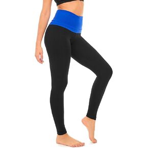 DEAR SPARKLE Fold Over Yoga Pants for Women Cotton Leggings Foldover High Waist Leggings Plus Size (C6 F)