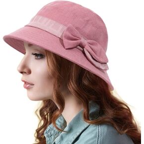 Women's Foldable Bucket Hat Wide Brim Sun Hats Kentucky Derby Church Hats Ladies Cloche Bowler Sun Hat