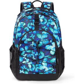 Choco Mocha Leopard Backpack for Teen Girls, Travel School Backpack for Girls Middle School Large Bookbag 18 Inch, Beige Cheetah