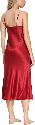 قميص نوم نسائي طويل من الحرير من OSCAR ROSSA قميص نوم حريري 100% كامل الانزلاق مع دانتيل ساحر in Kuwait