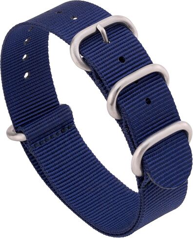 Benchmark Nylon Watch Band - One Piece Waterproof Ballistic Nylon - Slip Through Military Style Zulu Watch Strap for Men & Women - Choice of Color & Width - 18mm, 20mm or 22mm in Saudi Arabia