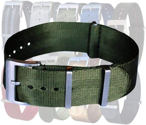 BluShark - AlphaShark Luxury Seat Belt Nylon Watch Strap - Stainless Steel Buckle Multiple Sizes Style Replacement Band Straps for Men’s, Waterproof One-PieceMultiple Sizes in Kuwait
