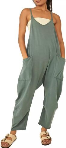 Newffr المرأة بلا أكمام حللا الأمومة عادية السباغيتي حزام وزرة طويلة سراويلي حريمي رومبير مع جيوب in Kuwait