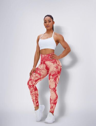 HIGORUN Tie Dye تجريب طماق سلس للنساء عالية الخصر طماق الصالة الرياضية اليوغا السراويل in Kuwait
