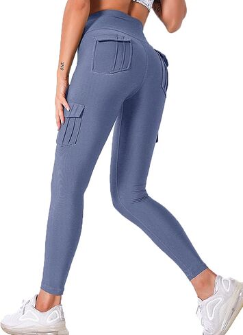 Cargo Leggings with Pockets for Women High Waisted Yoga Workout Lounge Pants XS-2XL in Kuwait