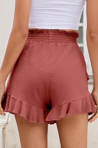 Naggoo Womens Summer Shorts Flowy Casual Ruffle High Waisted Shorts in Kuwait