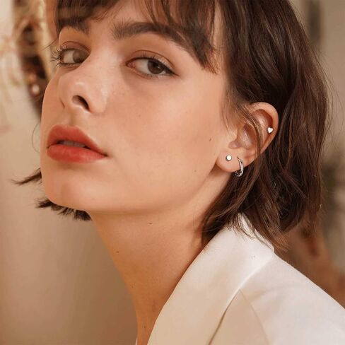 Jstyle 20G الفولاذ المقاوم للصدأ أقراط للنساء الرجال نجمة القمر القلب تشيكوسلوفاكيا شقة عودة الأقراط مجموعة الغضروف أقراط هوب صغيرة أقراط مسطحة مسمار الزنمة الحلزون Daith ثقب المجوهرات in Saudi Arabia