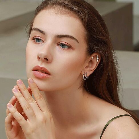 Jstyle 20G الفولاذ المقاوم للصدأ أقراط للنساء الرجال نجمة القمر القلب تشيكوسلوفاكيا شقة عودة الأقراط مجموعة الغضروف أقراط هوب صغيرة أقراط مسطحة مسمار الزنمة الحلزون Daith ثقب المجوهرات in Saudi Arabia