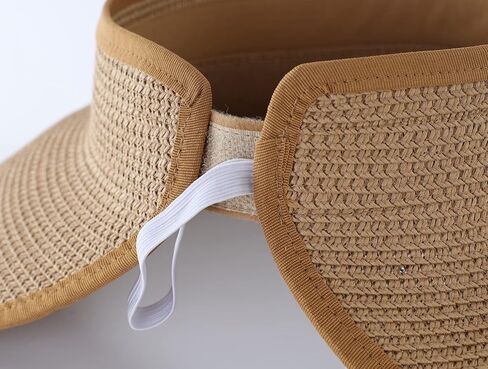 Home Prefer Women's Straw Sun Hat UPF50+ Wide Brim Beach Hat Roll Up Sun Visor in Kuwait