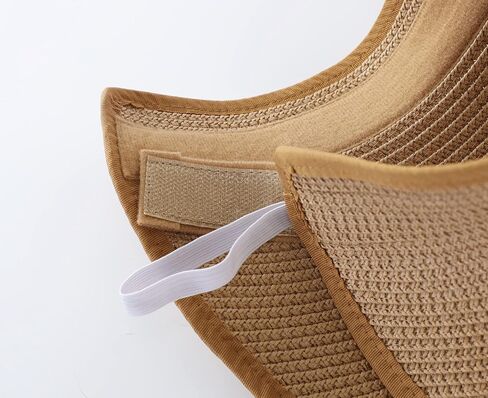 Home Prefer Women's Straw Sun Hat UPF50+ Wide Brim Beach Hat Roll Up Sun Visor in Kuwait