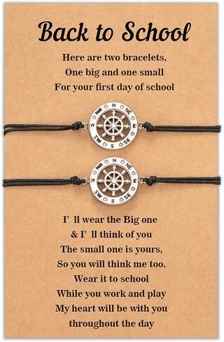 PPJew Mother and Daughter Bracelet Set Mother's Day Jewelry Gift from Daughter Mommy and Me Matching Bracelets Back to School Gifts in Kuwait