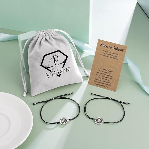 PPJew Mother and Daughter Bracelet Set Mother's Day Jewelry Gift from Daughter Mommy and Me Matching Bracelets Back to School Gifts in Kuwait