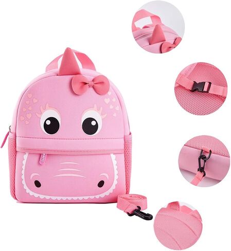 KK CRAFTS Preschool Toddler Backpack with Leash, 3D Cute Cartoon Neoprene Animal Schoolbag for Kids Boys Girls(Baby Unicorn) in Saudi Arabia