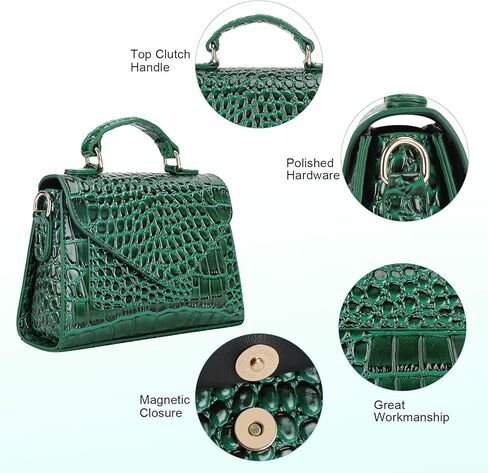 FAMYPAL Crocodile Crossbody Shoulder Bags for Women, Small Trendy Purse for Phone, Womens Top Handle Clutches Handbags in Kuwait