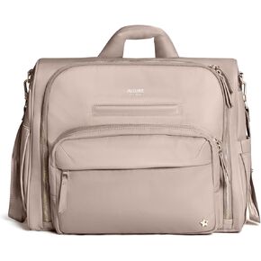 حقيبة حفاضات JuJuJuBe New Satchel، حقيبة حفاضات قابلة للتحويل مع وسادة تغيير محمولة، حقيبة ظهر للسفر للطفل الصبي أو الطفلة، لحمل زجاجات الأطفال، مناديل الأطفال، الحفاضات، اللهايات، الوجبات الخفيفة، أسود