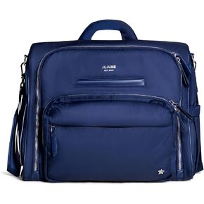 حقيبة حفاضات JuJuJuBe New Satchel، حقيبة حفاضات قابلة للتحويل مع وسادة تغيير محمولة، حقيبة ظهر للسفر للطفل الصبي أو الطفلة، لحمل زجاجات الأطفال، مناديل الأطفال، الحفاضات، اللهايات، الوجبات الخفيفة، أسود