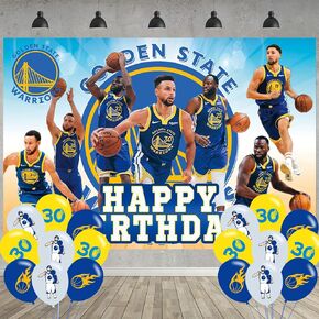 زينة حفلات اعياد الميلاد من جولدن ستيت، خلفية تصوير حفلات المحاربين 5 × 3 قدم و18 قطعة بالون، لوازم خلفية حفلات جولدن ستيت ميرتش in Kuwait