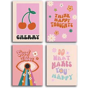 الوردي الساخن جدار الفن ديكور الصور الجمالية العصرية Preppy Lucky Card جدار الفن البوكر ملصق ريترو برتقالي خمر قماش الوردي الساخن العمل الفني المطبوعات الغربية لوحة ملهمة غرفة النوم 8x10 بوصة