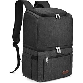 Double Deck Cooler Backpack for Men Women 33 Cans - Lightweight Insulated Lunch Backpack - Cooler Bag for Hiking, Travel, Picnics, Camping, Fishing, Outdoor -MIYCOO (25L, Black) in Kuwait