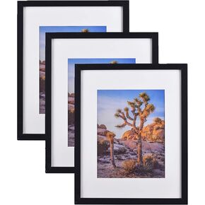 Black 20"x24" Photo Frames matted to 16"x20" Photos, Polystyrene Glass for Wall Hanging (3 sets) in Saudi Arabia