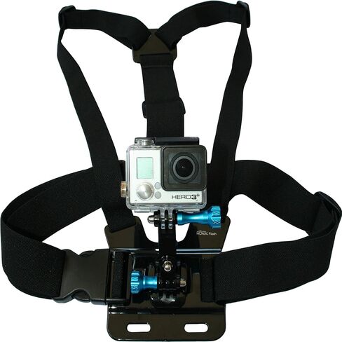 حزام تثبيت على الصدر لكاميرات GoPro - حزام جسم قابل للتعديل + قاعدة تعديل ثلاثية الاتجاهات مع طقم براغي إبهام من الألومنيوم - يناسب جميع موديلات Go Pro Hero القديمة والجديدة - ضمان لمدة عام in Kuwait