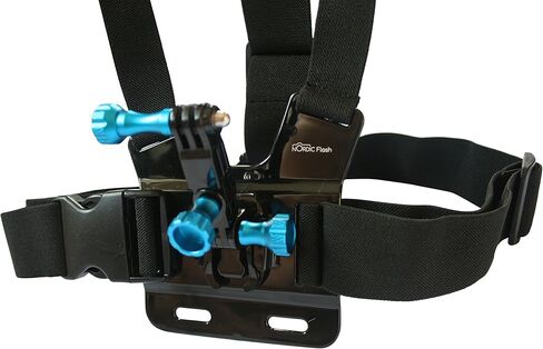 حزام تثبيت على الصدر لكاميرات GoPro - حزام جسم قابل للتعديل + قاعدة تعديل ثلاثية الاتجاهات مع طقم براغي إبهام من الألومنيوم - يناسب جميع موديلات Go Pro Hero القديمة والجديدة - ضمان لمدة عام in Kuwait