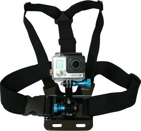 حزام تثبيت على الصدر لكاميرات GoPro - حزام جسم قابل للتعديل + قاعدة تعديل ثلاثية الاتجاهات مع طقم براغي إبهام من الألومنيوم - يناسب جميع موديلات Go Pro Hero القديمة والجديدة - ضمان لمدة عام in Kuwait