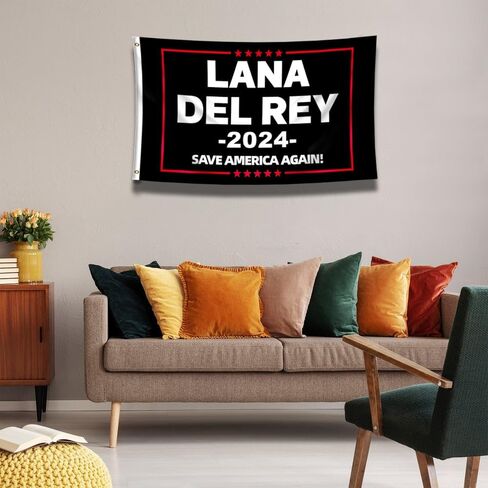 علم لانا ديل ري لعام 2024 بتصميم علم المغني ليزي جرانت من هوكيدو (3×5 قدم، شديد التحمل، بوليستر 150D متين) راية بحلقات نحاسية للاماكن الخارجية والمرآب والسكن الجامعي in Kuwait