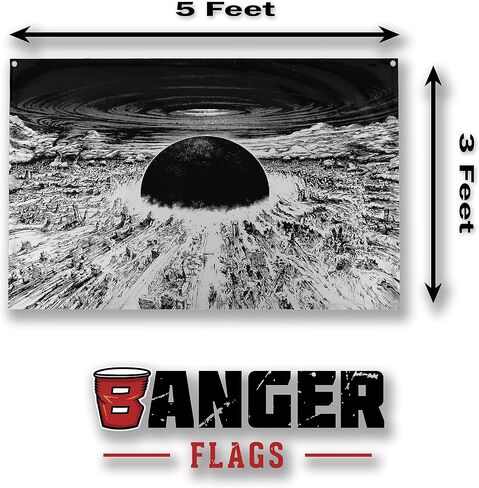Banger - AKIRA Neo Tokyo City Explosion Anime Cartoon Scene Wall Flag Tapestry 3x5 Feet College Dorm Banner in Saudi Arabia